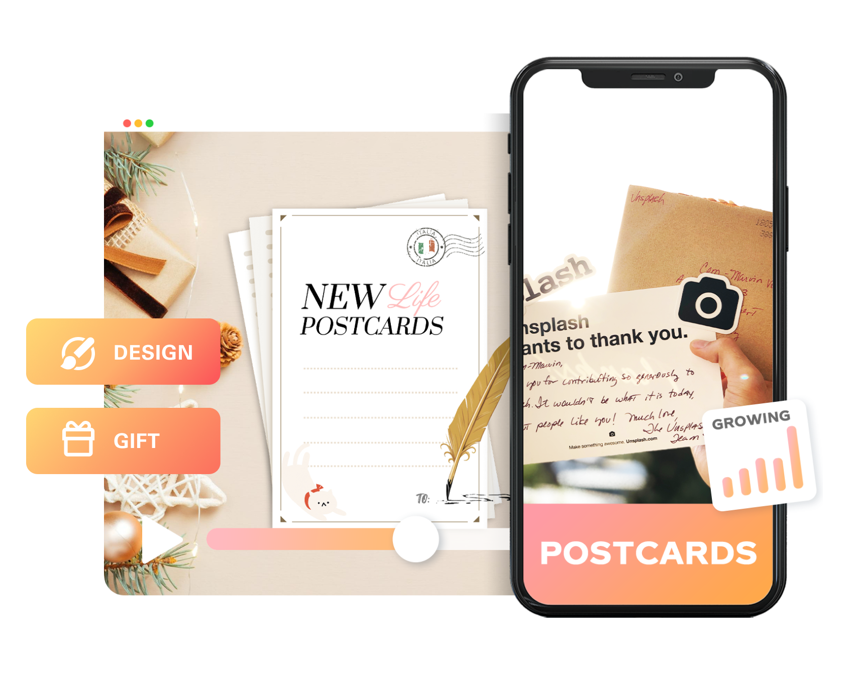 Custom Holiday Postcards with Graphics